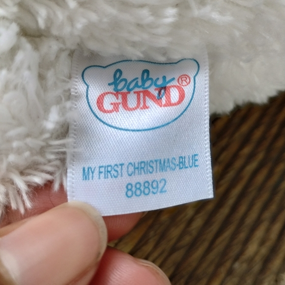 ÷Baby Gund Polar Bear White Bear, Personalized My First Christmas Baby Gift - Picture 6 of 12